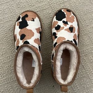 UGG cow print ultra mini boot